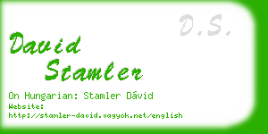 david stamler business card